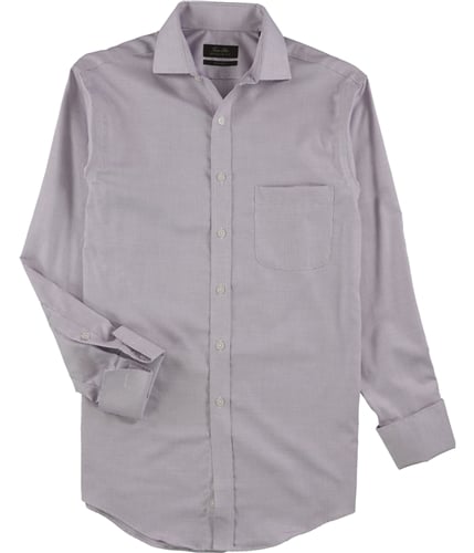 Tasso Elba Mens Non-Iron Button Up Dress Shirt purple 14.5