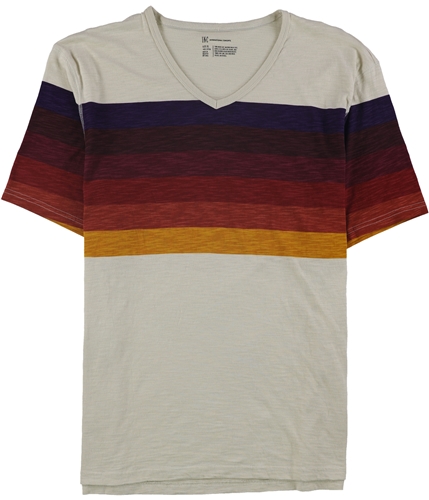 I-N-C Mens Rainbow Stripe Basic T-Shirt redmulti XL