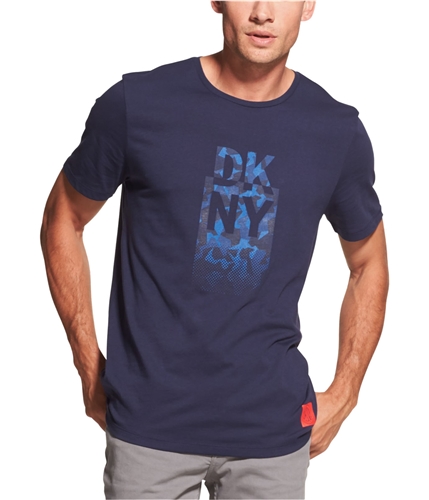 DKNY Mens Colorblocked Logo Graphic T-Shirt white M