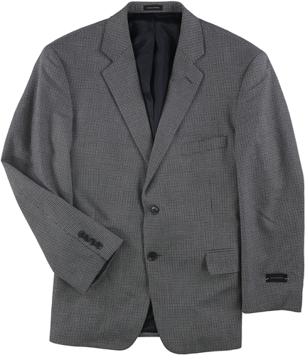 Sean John Mens Houndstooth Two Button Blazer Jacket gray 46