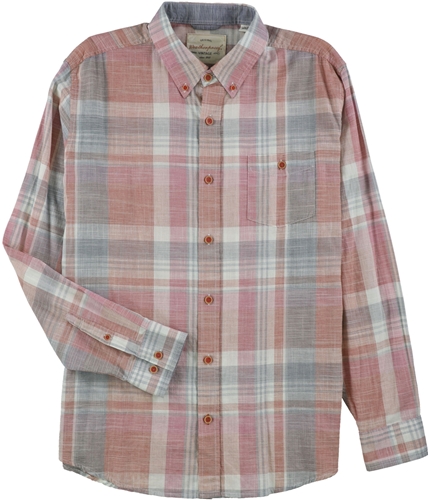 Weatherproof Mens Woven Button Up Shirt pink L