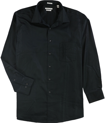 Van Heusen Mens Lux Sateen Button Up Dress Shirt black 17