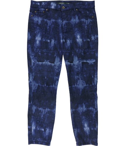 Ralph Lauren Womens Tie-Dye Fitted Jeans blue 10x26