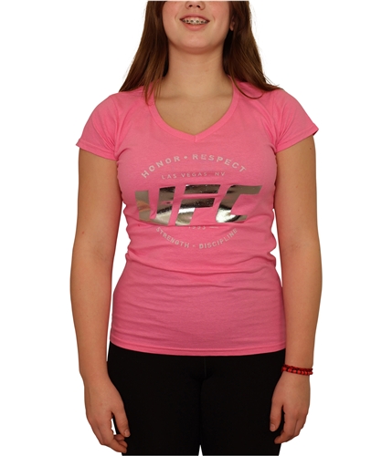 Reebok Womens Honor Respect Strength Discipline Graphic T-Shirt pink S
