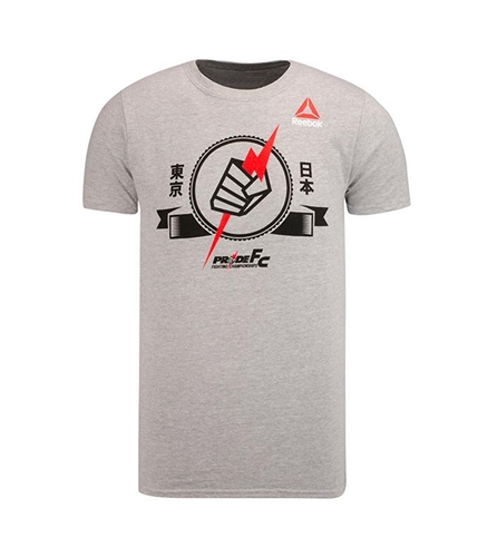 Reebok Mens Pride Fist Bolt Graphic T-Shirt heathergray S