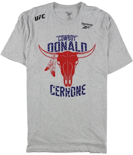 Reebok Mens Cowboy Donald Cerrone Graphic T-Shirt gray S