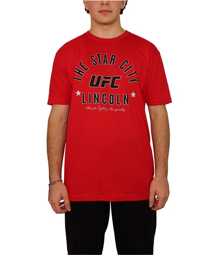 UFC Mens Lincoln The Star City Graphic T-Shirt red S