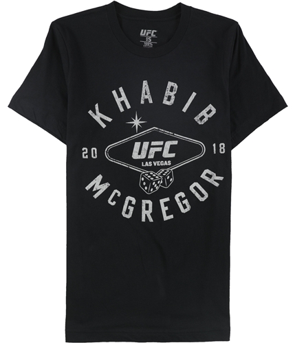 UFC Mens Khabib Vs McGregor 2018 Las Vegas Graphic T-Shirt black S