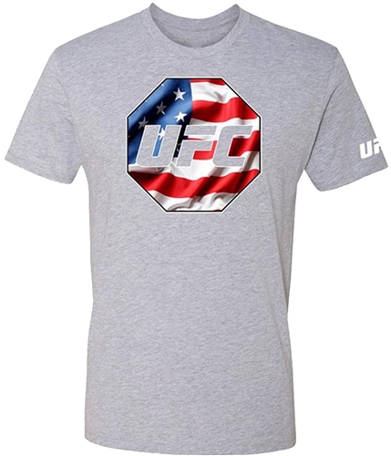 UFC Mens USA Country Flag Graphic T-Shirt gray S