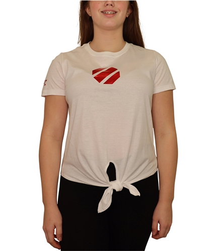 Reebok Womens Tie Front Graphic T-Shirt white S