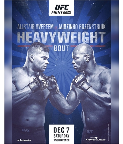 UFC Unisex Fight Night Dec 7 Saturday Official Poster blue One Size