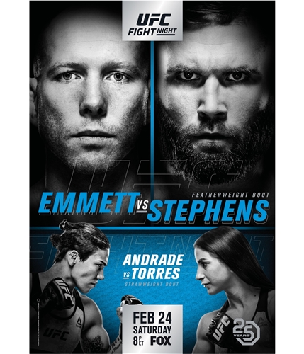 UFC Unisex Fight Night Feb 24 Saturday Official Poster black One Size