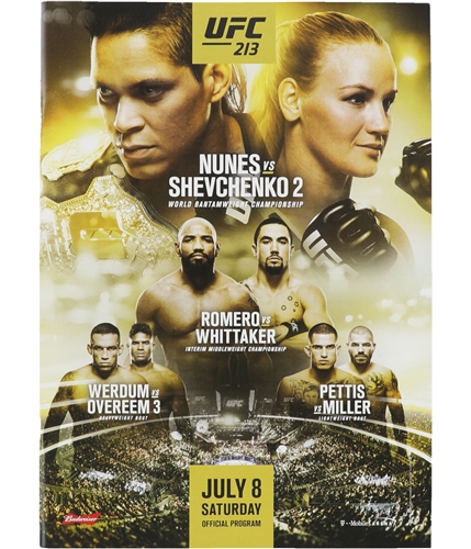 UFC Unisex 213 Nunes vs Shevchenko 2 Official Program yellow One Size