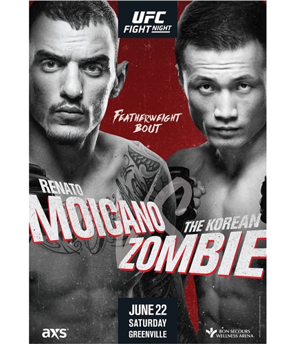 UFC Unisex Greenville June 22 Saturday Official Poster gray One Size