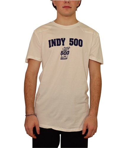 INDY 500 Mens Patch Shoulders Graphic T-Shirt white L