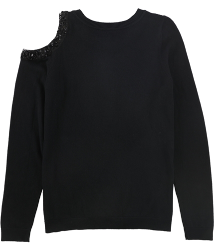 Vince Camuto Womens Beaded Neckline Pullover Sweater black M