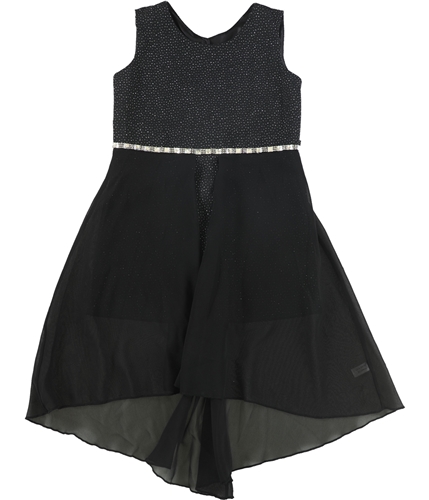 Iefiel Girls Sparkly High-Low Dress black XXS