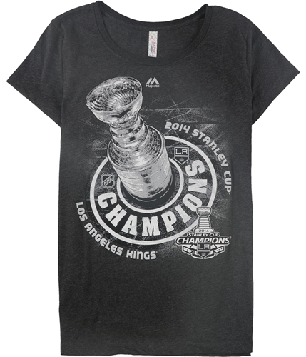 Majestic Womens Los Angeles Kings 2014 Stanley Cup Graphic T-Shirt gray S