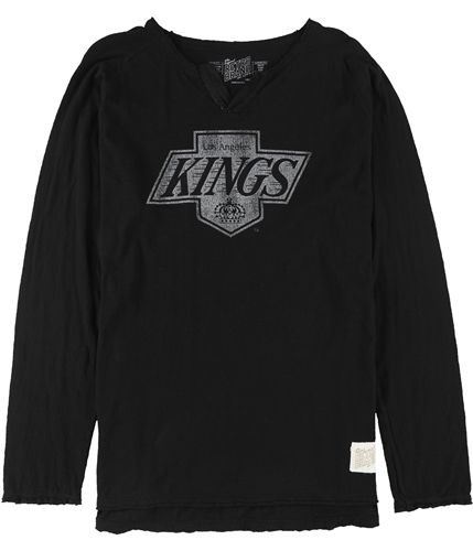 Retro Brand Womens Los Angeles Kings Slub Henley Shirt black L