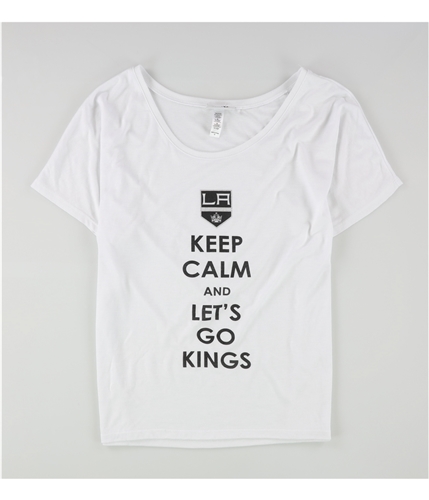 Rinky Womens Keep Calm And Let's Go Kings Graphic T-Shirt white M