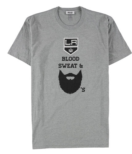 Rinky Mens LA Kings Blood Sweat Beard Graphic T-Shirt gray L