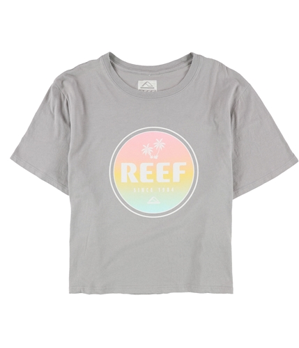 Reef Womens Ombre Logo Graphic T-Shirt gray M