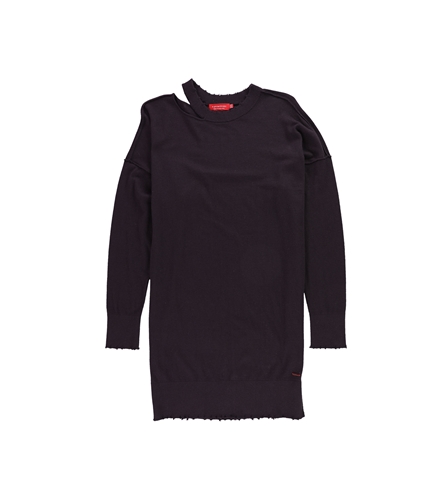 n:philanthropy Womens Distressed Sweater Dress dkpurp S
