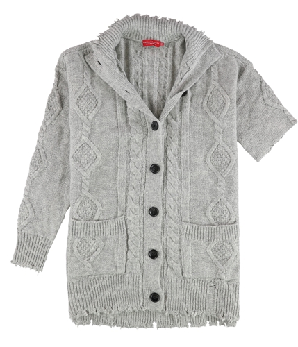 n:philanthropy Womens Cable Knit Cardigan Sweater grey S