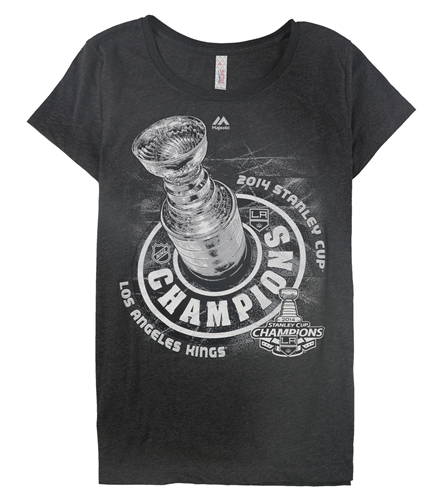 Alstyle Womens LA Kings 2014 Stanley Cup Champions Graphic T-Shirt dkgray S