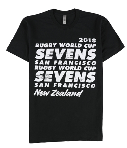 Next Level Mens Rugby 2018 World Cup Sevens Graphic T-Shirt black S