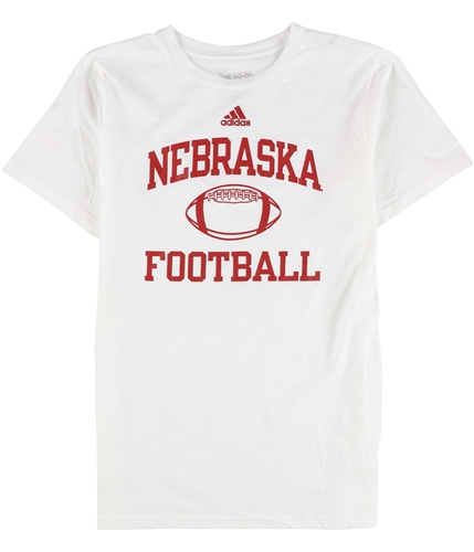 Adidas Mens Nebraska Football Graphic T-Shirt whtred S