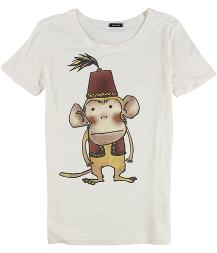 dirty violet Womens Monkey Graphic T-Shirt ivory S