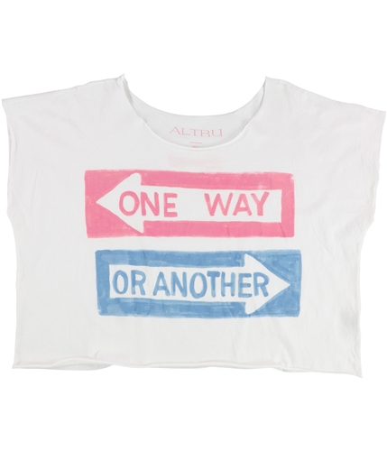 Altru Womens One Way Or Another Graphic T-Shirt white XS