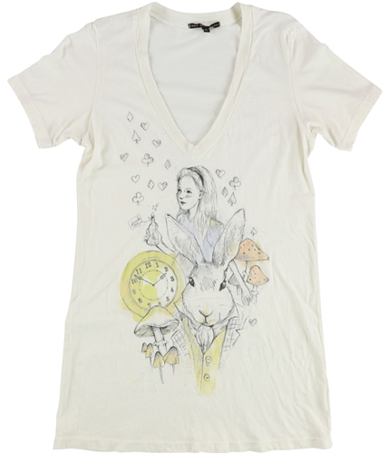 TRULY MADLY DEEPLY Womens Alice Graphic T-Shirt ivory S