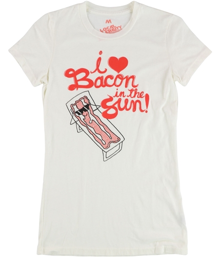 Local Celebrity Womens I Love Bacon In The Sun Graphic T-Shirt ivory M