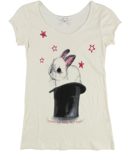 I LOVE H81 Womens Magic Rabbit In Hat Graphic T-Shirt white S