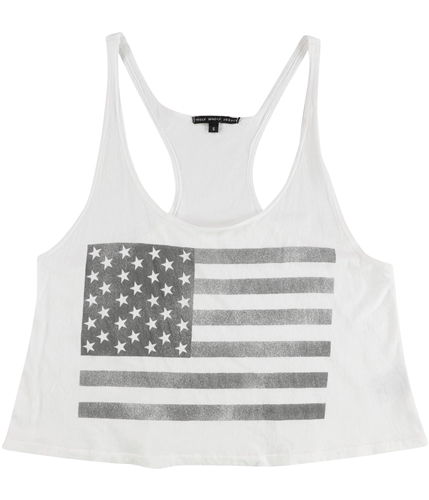 TRULY MADLY DEEPLY Womens American Flag Racerback Tank Top whtgray S