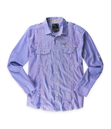 FLTR Mens Railroad Stripe Button Up Shirt bluewhite XL