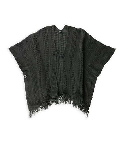 Brittany Black Womens One Button Shawl Sweater charcoalgry S/M