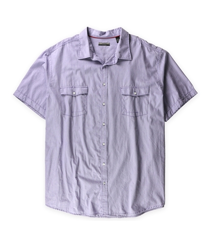 Alfani Mens Camp Pocket Button Up Shirt lavendar 4XLT