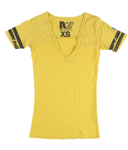Rebel Yell Womens Two Tone Basic T-Shirt ylwblk XS
