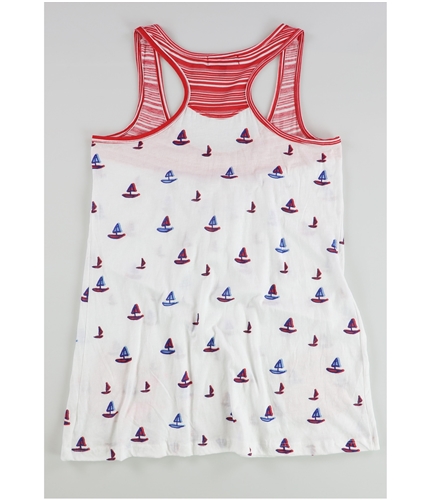 dELiA*s Womens Boats and Stripes Print Racerback Tank Top white XS