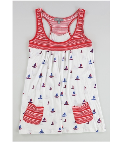 dELiA*s Womens Boats and Stripes Print Racerback Tank Top white XS