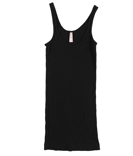 Sparkle & Fade Womens Ribbed Solid Tank Top black XS