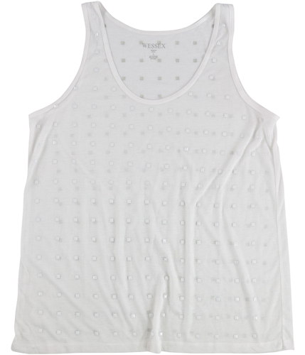 WESSEX Womens Squares Tank Top white L