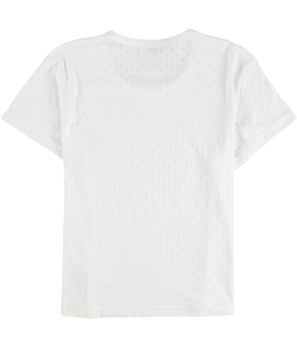 TRULY MADLY DEEPLY Womens Polka Dots Basic T-Shirt white S