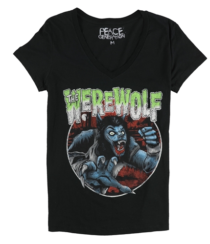 Peace Generation Womens The Werewolf Graphic T-Shirt black M