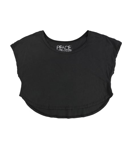 Peace Generation Womens Solid Cropped Basic T-Shirt black M
