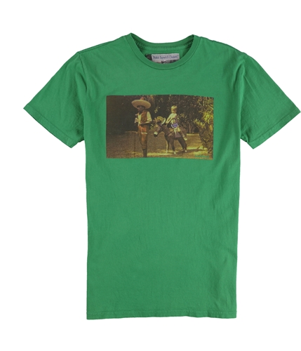 toddland Mens Riding Donkey Photo Graphic T-Shirt green S