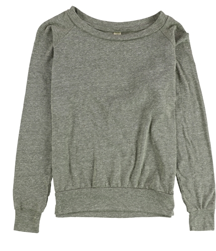 Alternative Womens Heathered Boat Neck Basic T-Shirt gray XS